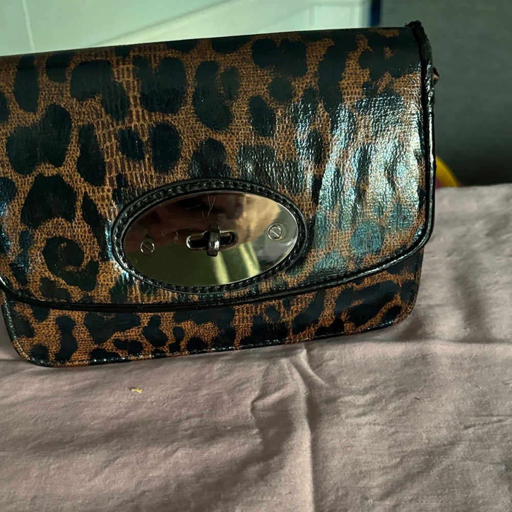Relativity Leopard Print Crossbody Bag - Black and Brown